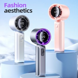120-Speed Handheld Fan - AI Temperature Protection Ultra-Quiet Turbine Tech & Fashion LED Indicator