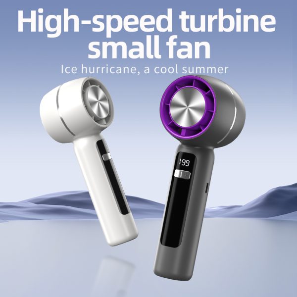 1 199-Speed Ultra-Quiet Handheld Fan - AI Turbo Cooling w/ LED Display & Stylish Portable Design