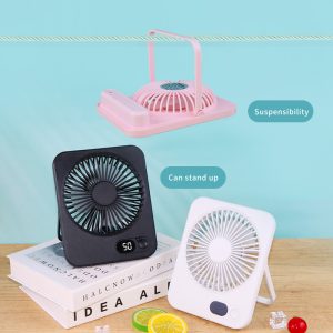 Rechargeable 5-Speed Desk Fan with LED Power Indicator - 180° Rotatable Hanging Clip Fan Ultra Lightweight Personal Air Cooler for Bedroom Office Desk