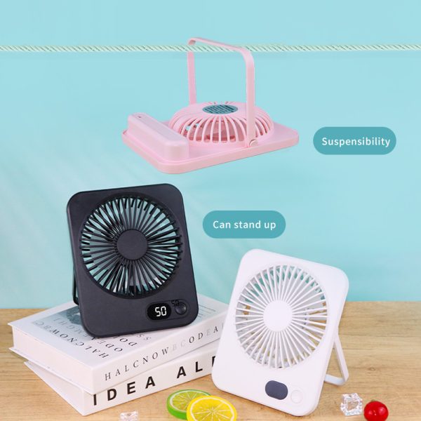 Rechargeable 5-Speed Desk Fan with LED Power Indicator - 180° Rotatable Hanging Clip Fan Ultra Lightweight Personal Air Cooler for Bedroom Office Desk